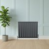Flat Single Column Radiator - 600 x 700mm - Anthracite Grey
