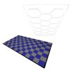 Vented Modular Interlocking Flooring Tiles 60 Grey & 60 Blue With Edges & Hexagon LED Lighting 14 White Lights & Border 6500K 3 Mount Options & Suspended Ceiling Kit Single Garage Floor Mat 3.2m x 6m