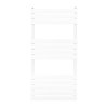 Vertical Towel Radiator Designer Flat Panel 1200mm x 600mm Bathroom Heated Rail Gloss White Central Heating Ladder Heater Wall Mounted Carbon Steel FREE Cleaning Brush Fixing Kit & Brackets