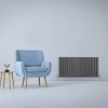 Designer Radiators 60 x 119cm Flat Panel Modern Central Heating Anthracite Grey Horizontal Column Double Panel Wall Mounted Slimline Kitchen Living Room Bathroom Commercial Cleaning Brush & Fixing Kit