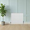 Flat Single Column Radiator & Valves - 600mm x 700mm - White