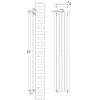 Oval Single Column Radiator - 1800 x 360mm - Black