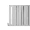 Designer Radiators 60 x 140cm Flat Panel Modern Central Heating Gloss White Horizontal Column Double Panel Wall Mounted Slimline Kitchen Living Room Bathroom Commercial Cleaning Brush & Fixing Kit