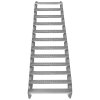 Metal Staircase 12 Section Adjustable Height 90cm / 900mm Wide Galvanised Steel Silver 12 Steps Weatherproof Grate Step Outdoor Garden Patio Modular Stairs 5mm Rod Thickness FREE Fixing Kit