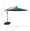 LED Cantilever Parasol 3m With Full Fan Base - Green