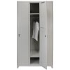 MonsterShop 3 Door Steel Storage Lockers, Grey Metal Lockable Unit, School Staff Gym Changing
