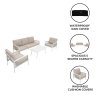 Aluminium 4 Piece Sofa Set - White