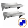 KuKoo Commercial Catering Corrosion Resistant x 2 Stainless Steel Kitchen Wall Shelf & Free Microfiber Cloths 900mm x 300mm