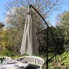 3m Cantilever Garden Parasol Banana Hanging Umbrella Winding Crank Shade Patio Outdoor Sun Shade Tilt UV Protection | Beige