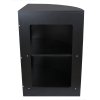MonsterShop CM60 Corner Shop Counter Retail Showcase Display Cabinet, Black, 120 x 90 x 60cm
