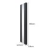 Flat Panel Radiator With Mirror 1800mm x 425mm & TRV Chrome Valves Designer Double Column Vertical Anthracite Grey Carbon Steel Wall Mounted Kitchen Living Room Cleaning Brush Fixing Kit & Brackets