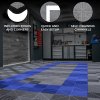 Vented Modular Interlocking Flooring Tiles & Edges 90 Grey & 30 Blue Single Garage Heavy Duty Floor Mat Showroom Workshop Outdoor Polypropylene Anti Slip Weather Resistant Drainage 3.2m x 6m 19.2m2
