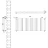 Oval Single Column Radiator - 600 x 1440mm - Black