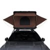 Car Roof Top Tent Brown Large Black Hard Shell Box Gas Assisted Pop Up Bunk 2-3 Person 3000mm Waterproof Camping Telescopic Ladder 5.5cm Mattress Boot Bags Anti Condensation FREE Storage Net & Torch