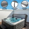 Hot Tub Cover Spa Lid 210cm x 210cm Square Grey Hard Top Weatherproof PVC Leather Foam 25KG/m3 Density Galvanized C-Channel UV Mildew Flame Resistant 