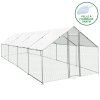 Walk In Chicken Run Cage Coop 4m x 8m x 2m Dog Pen House Kennel Large Metal Enclosure Rabbits Ducks Poultry Roof Cover Shelter Sunshade Pets Outdoor Backyard Farm Animal