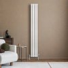 Oval Single Column Radiator & Valves - 1800mm x 240mm - White