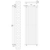 Oval Single Column Radiator - 1800 x 600mm - White
