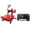 Heat Press Machine T-Shirt Printing Vinyl Sublimation Photo Transfer + Printer