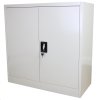 Metal Office 2 Doors Filing Cabinet Flatpack Document File Compartments Lockable Storage Cupboard Unit 90cm