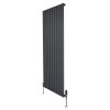 Flat Single Column Radiator - 1600mm x 700mm & Valves - Anthracite Grey