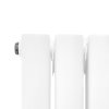 Oval Panel Radiator With Mirror 1800mm x 380mm Modern Designer Double Column Vertical Heater Gloss White Carbon Steel Wall Mounted Kitchen Living Room Cleaning Brush Fixing Kit & Brackets