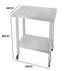 Catering Work Bench Table Stainless Steel Food Prep Kitchen Mobile 4 x Castor Wheels With 2 Brakes & 4 Adaptable Feet Adjustable Lower Shelf 3 Positions 160kg Load Capacity 60cm x 45cm x 86cm