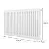 Traditional 2 Column Radiator 600mm x 1012mm Modern Central Heating Heater Gloss White Carbon Steel Horizontal Wall Mounted Kitchen Living Room Bathroom FREE Cleaning Brush Fixing Kit & Brackets