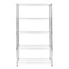 Wire Shelving Rack 5 Tier Metal Storage Unit Heavy Duty Free Standing Boltless Height Adjustable Shelves & Levelling Feet Kitchen Office Garage Silver Chrome 1000kg Weight Capacity