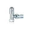 Thermostatic Radiator Valves Brass Polished Chrome Angled TRV Set Lockshield 1/2