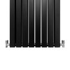 Designer Radiators 160 x 56cm Flat Panel Modern Central Heating Matt Black Vertical Column Double Panel Wall Mounted Slimline Kitchen Living Room Bathroom Commercial Cleaning Brush & Fixing Kit