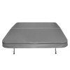 Hot Tub Cover Spa Lid 210cm x 210cm Square Grey Hard Top Weatherproof PVC Leather Foam 25KG/m3 Density Galvanized C-Channel UV Mildew Flame Resistant 