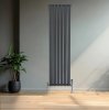 Flat Single Column Radiator - 1600 x 420mm - Anthracite Grey