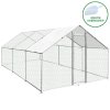 Walk In Chicken Run Cage Coop 4m x 6m x 2m Dog Pen House Kennel Large Metal Enclosure Rabbits Ducks Poultry Roof Cover Shelter Sunshade Pets Outdoor Backyard Farm Animal