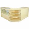 MonsterShop Nova Shop Counters Set & Retail Showcase Cabinet Display, Maple, Melamine MDF