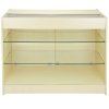 MonsterShop K1200 Lockable Glass Shop Counter Retail Display Cabinet, Maple, 120cm x 90cm x 60cm