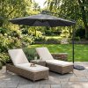 Cantilever Parasol 3m With Half Fan Base - Grey