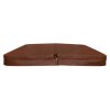 Hot Tub Cover Spa Lid 2m x 2m Square Brown Hard Top Weatherproof PVC Leather Foam 25KG/m3 Density Galvanized C-Channel UV Mildew Flame Resistant 4 x Lock Down Straps With Keys 6 x Lifting Handles