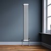 Traditional 3 Column Radiator 1800mm x 202mm Modern Central Heating Heater Gloss White Carbon Steel Vertical Wall Mounted Kitchen Living Room Bathroom Cleaning Brush Fixing Kit & Brackets