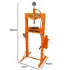 Hydraulic Shop Press 20 Ton Tonne 20,000kg Bench Mount Heavy Duty Steel Detachable Pressure Gauge Hand Pump Adjustable 0-1015mm Vertical Work Area Workshop Garage FREE Tool Set 8 Mandrels & 1 Adapter