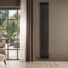 Traditional 4 Column Radiator & Valves - 1800 x 290mm - Black