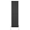 Oval Single Column Radiator & Valves - 1800mm x 480mm - Black