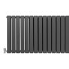 Designer Radiators 60 x 140cm Flat Panel Modern Central Heating Anthracite Grey Horizontal Column Double Panel Wall Mounted Slimline Kitchen Living Room Bathroom Commercial Cleaning Brush & Fixing Kit