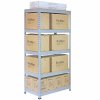 10 x Grey Racking Bay Unit 5 Tier Heavy Duty Steel Metal 200kg capacity Per Shelf Garage Shelves Storage Warehouse Shed Workshop Boltless Shelving 90 x 50 x 180cm Free Rubber Mallet