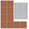 Composite Fence Panel x 10 & LED Posts x 11 - Brown
