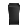 Wooden Litter Bin & Tray Stand Black Finish Commercial Restaurant Food Hall Takeaway Cafe Waste Bin Enclosure Cabinet Swing Door Melamine MDF FREE 100L Rubbish Bin FREE White Vinyl Stickers