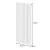 Traditional 3 Column Radiator 1800mm x 562mm Modern Central Heating Heater Gloss White Carbon Steel Vertical Wall Mounted Kitchen Living Room Bathroom Cleaning Brush Fixing Kit & Brackets