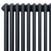 Traditional 4 Column Radiator & Valves - 300 x 1370mm - Anthracite Grey