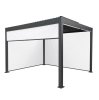 Anthracite Aluminium Pergola With White Blinds - 3m x 4m