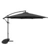Cantilever Parasol 3m With Half Fan Base - Grey